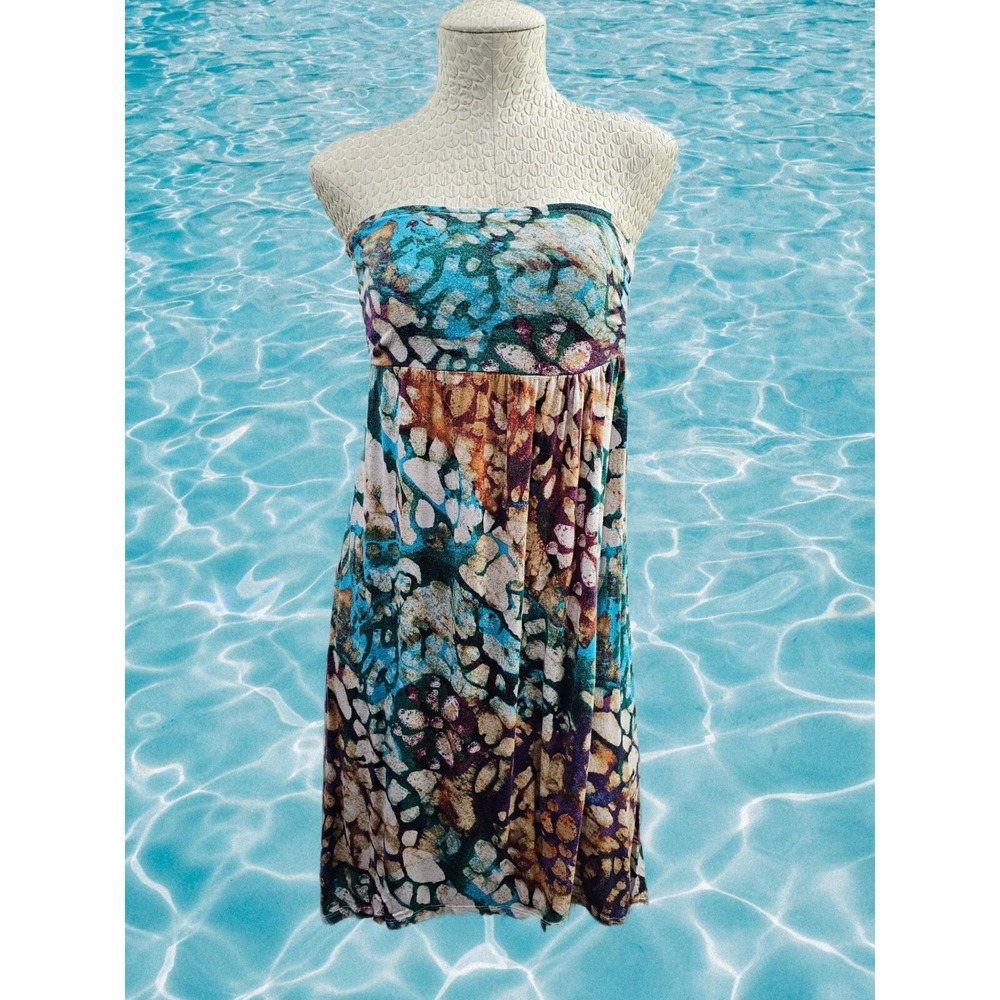 AMERICAN RAG CIE S Strapless‎ Tube Summer Dress A-Line Jersey Knit